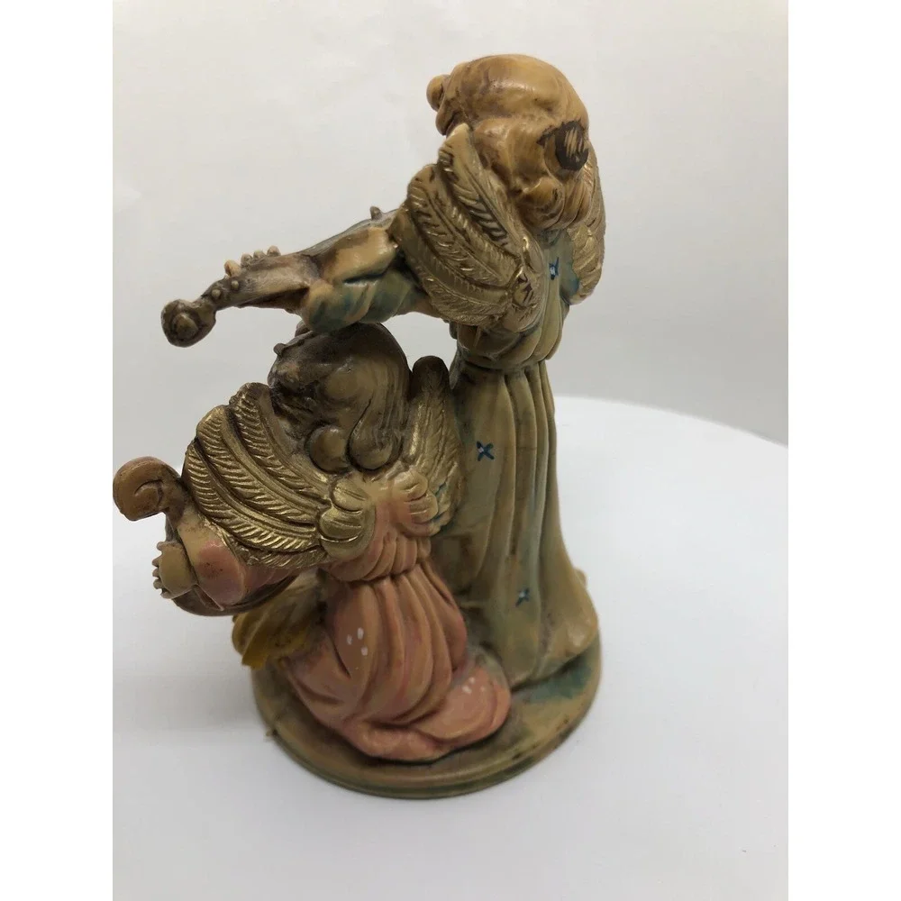 Fontanini Nativity Angels Baby Jesus Figurine Musical Harp Violin 4.5